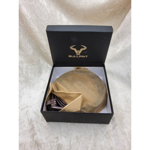 Mens Bulliant Brown Leather Buckle Belt With Cut To Size End. 44in - Picture 4 of 4